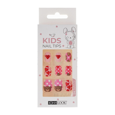 ЮНИLOOK Набор накладных самоклеящихся ногтей, детский, 24шт, 6 дизайнов