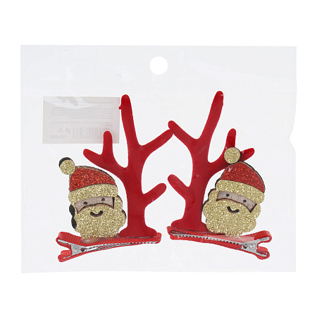 Заколка для волос 2 шт, тм ЮНИLOOK, 7-4,8см, металл, полимер, 6 дизайнов, #2