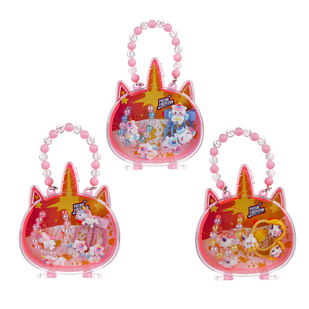 Набор детской бижутерии BY Русские супергерои: браслет, кольцо, резинки 2шт, заколка, 3 дизайна