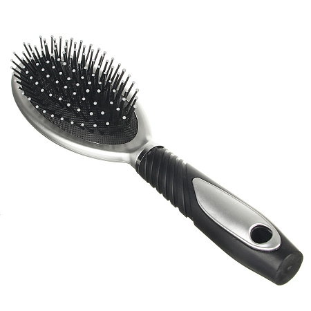 Расческа массажная тм ЮНИLOOK Классика, пластик, 23,8х6см, черно-серая