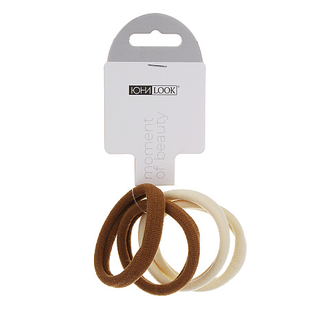 Резинки для волос ЮНИLOOK 4шт, d5см, полиэстер, 3 микса цветов, ACS-52