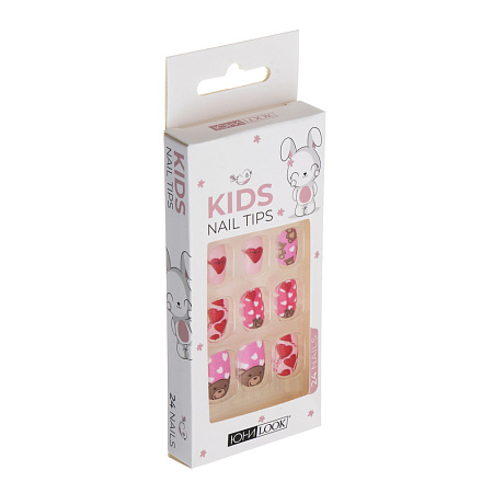 ЮНИLOOK Набор накладных самоклеящихся ногтей, детский, 24шт, 6 дизайнов