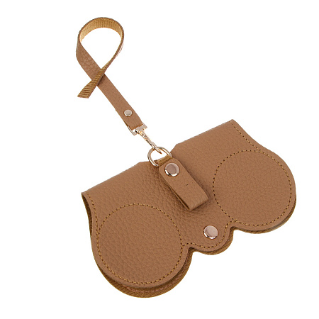 ЮL Футляр для очков на кнопке с подвесом, ПУ, 14,5х8см, 5 цветов