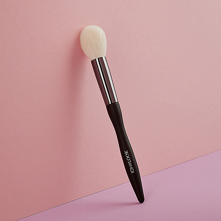 ЮНИLOOK Кисть для хайлайтера, натуральный ворс, металл, дерево, 17,5см