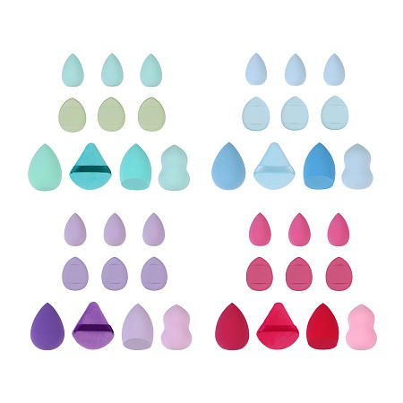 Набор спонжей 12 шт тм ЮНИLOOK, полиуретан, полиэстер, 4 цвета, подар.уп.