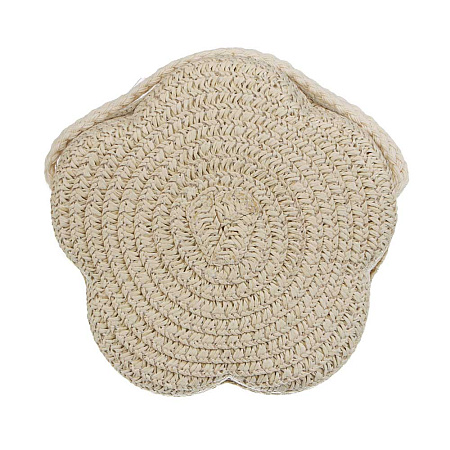 Сумка плетенная с декором на длинном ремне, тм ЮL, 11-12x6 см, папирус, полиэстер