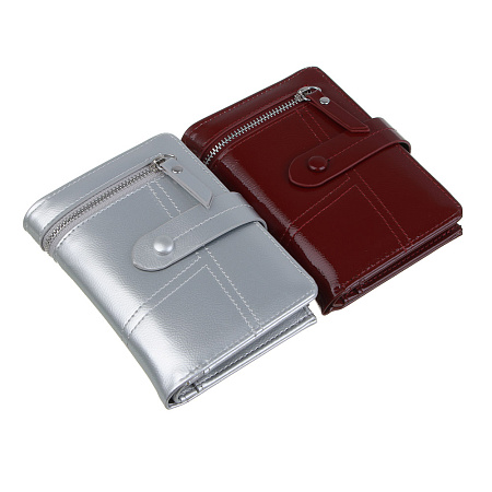 ЮL Анзелия Кошелек женский для купюр, карт и монет на кнопке, полиуретан, 14x10x3 см, 2 цвета, КЖ24-17