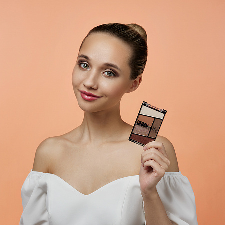 ЮНИLOOK Тени для век, 5-ти цветные 12г, Тон 02