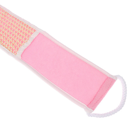 ЮL Мочалка лента банная с ручками с эффектом пилинга, сизаль, полиэстер, поролон, 68х10см, 3 цв.