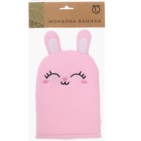 ЮL Мочалка рукавичка для ванны и душа в виде зверюшек, полиэстер, 18х13см, 3 дизайна, МС24-08