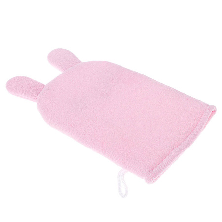 ЮL Мочалка рукавичка для ванны и душа в виде зверюшек, полиэстер, 18х13см, 3 дизайна, МС24-08