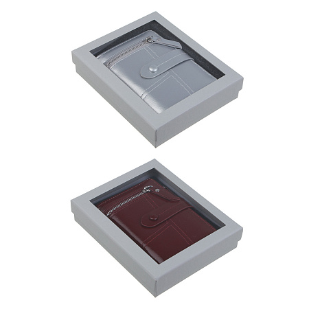 ЮL Анзелия Кошелек женский для купюр, карт и монет на кнопке, полиуретан, 14x10x3 см, 2 цвета, КЖ24-17