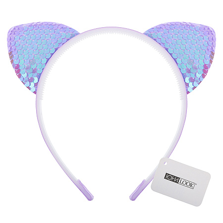 ЮНИLOOK Ободок для волос с ушками, 1-1,5см, полистирол, полиэстер, 2 дизайна, ACS-69