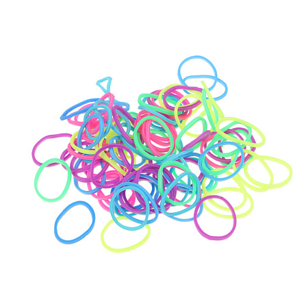 Резинки для волос ЮНИLOOK 95-100шт, d1,5см, силикон, 4 цвета, ACS-59