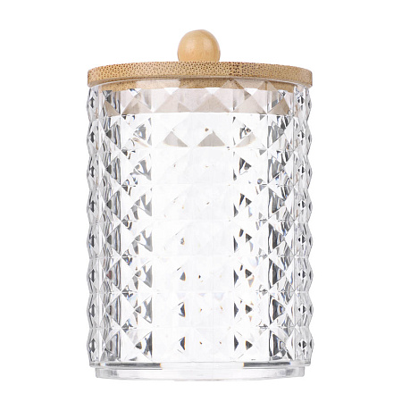 Органайзер косметический с бамбуковой крышкой тм ЮНИLOOK, PS, бамбук 9,5x7см, ВЗ24-24
