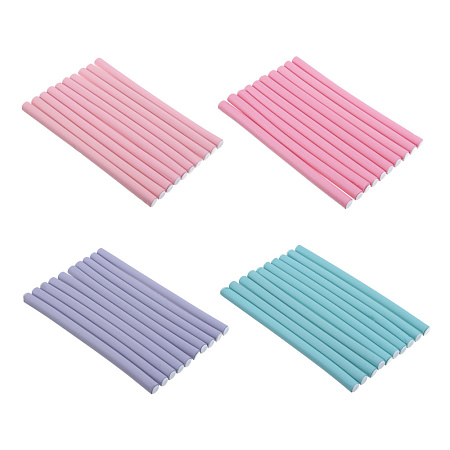 Папильотки тм ЮНИLOOK 10 шт, 24x1,5см, пластик, резина, 4 цвета, ACS-79