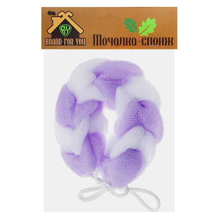 ЮL Мочалка косичка банная, полиэтилен, 70гр, 5-6 цветов