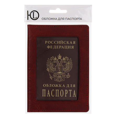 ЮL Обложка для паспорта с окном, ПУ, 14х10см, 2-3 цвета