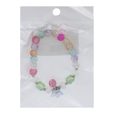 ЮНИLOOK Браслет с декором, d7см, d бусин 1см, 6 цветов, стекло, #4