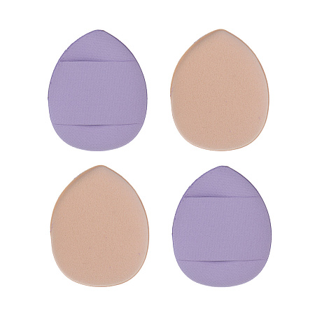 Набор спонжей для тональной основы 4 шт тм ЮНИLOOK, полиуретан, 4 цвета, 2 дизайна