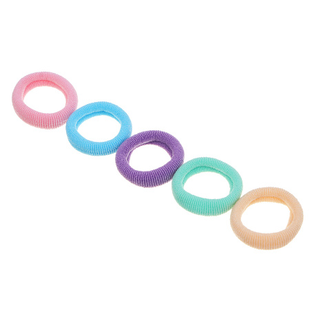 Резинки для волос ЮНИLOOK 40шт, d2см, полиэстер, 5 цветов, ACS-89