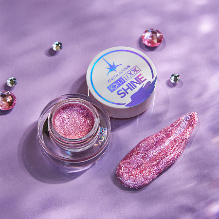 ЮНИLOOK Шайн Глиттерные тени, 2,5г, тон 02, розовый