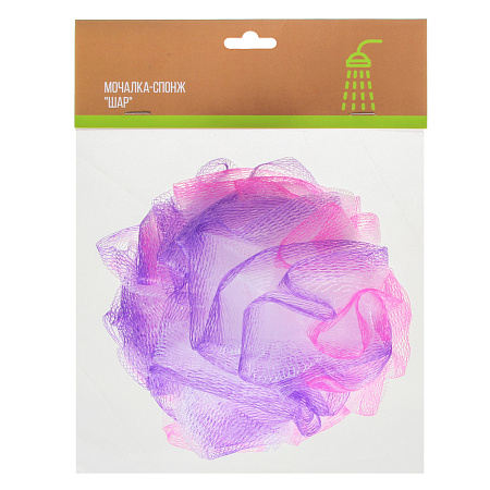 ЮL Мочалка шар роза с подвесом, полиэтилен, 40гр, 5-6 цветов, МС24-03