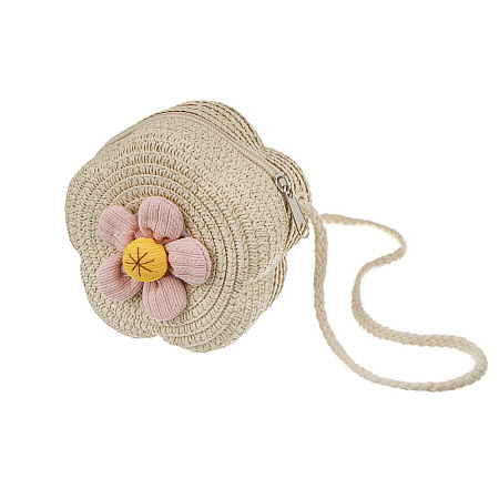 Сумка плетенная с декором на длинном ремне, тм ЮL, 11-12x6 см, папирус, полиэстер