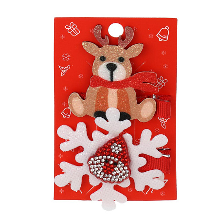 Заколка для волос 2 шт, тм ЮНИLOOK, 1-6,5см, металл, полимер, 6 дизайнов, #1