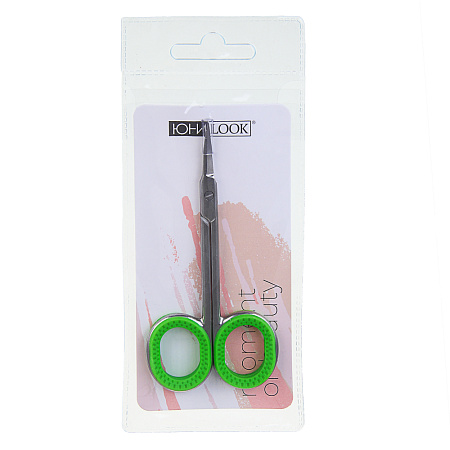 ЮНИLOOK Ножницы маникюрные для кутикулы с загнутыми лезвиями, сталь, силикон, 9,2см, 3 цвета
