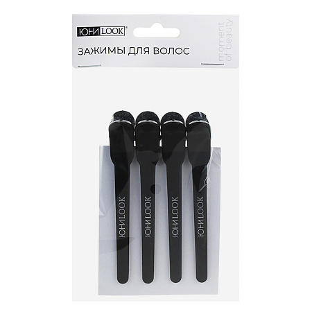 Зажимы для волос ЮНИLOOK, 4 шт., 10см, пластик, ACS-96