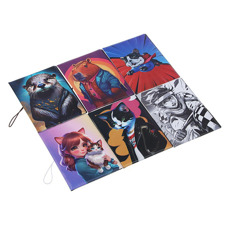 Обложка для паспорта тм ЮL с отд.для карт и удерживающей резинкой, ПВХ, 13,7х9,6см, 6 дизайнов, #3