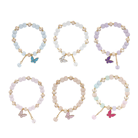 ЮНИLOOK Браслет с декором, d7см, d бусин 0,8мм, 6 цветов, стекло, #2