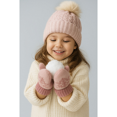 GALANTE Варежки детские на флисовой подкладке, р.14, 100% акрил, разноцветные, ОЗ25-34