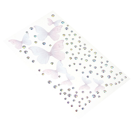 Наклейки и стразы для лица и тела тм ЮНИLOOK ,8х12 см, акрил, полиэстер, 3 дизайна,  ВЗ24-44