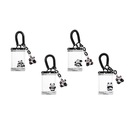 Чехол брелок для пропуска тм ЮL Pan-Da! на пружинке, пластик, металл, 10,5х6,5см, 4 дизайна