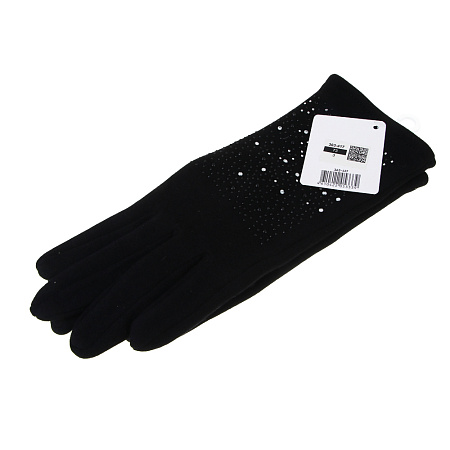 GALANTE Перчатки женские контактные, р.18-20, 50% полиэстер, 50% хлопок, черные, ОЗ25-01