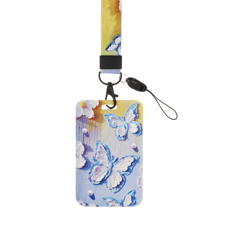 Чехол брелок для пропуска тм ЮL Funny на ленте, пластик, металл, 11х7см, 4 дизайна