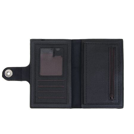 ЮL Тарон Портмоне мужское для карт, купюр и монет на кнопке, полиуретан, 15х9,5х1 см, 2 цвета, КЖ24-33