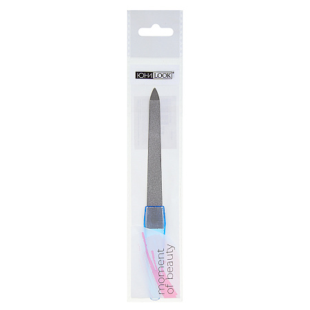 ЮНИLOOK Пилка для ногтей алмазная 2-х сторонняя, 180/180 грит, сталь, пластик, 15см, 3 цвета