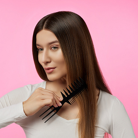 Набор профессиональных расчесок-гребней тм ЮНИLOOK, 10пр., пластик, черный