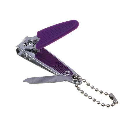 ЮНИLOOK Книпсер для ногтей с силиконовой ручкой и пилкой, длина лезвий 10мм, металл, 5,2см, 2-3 цвет