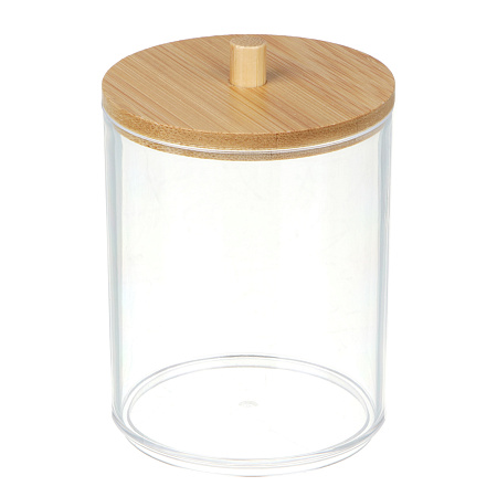 Органайзер косметический с бамбуковой крышкой тм ЮНИLOOK, PS, бамбук 8,5x7см, ВЗ24-24