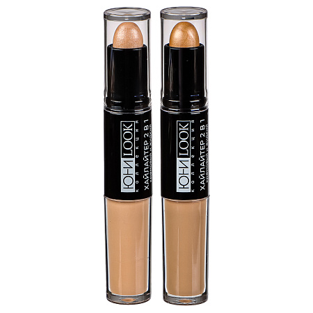 ЮНИLOOK Хайлайтер 2 в 1 кремовый 4,4 гр и жидкий 2,8 мл, 2-3 тона, ТС-21