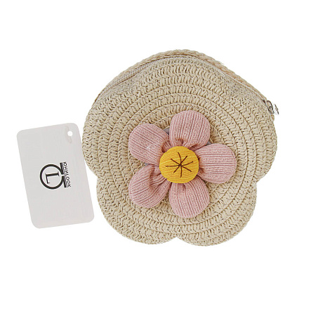 Сумка плетенная с декором на длинном ремне, тм ЮL, 11-12x6 см, папирус, полиэстер