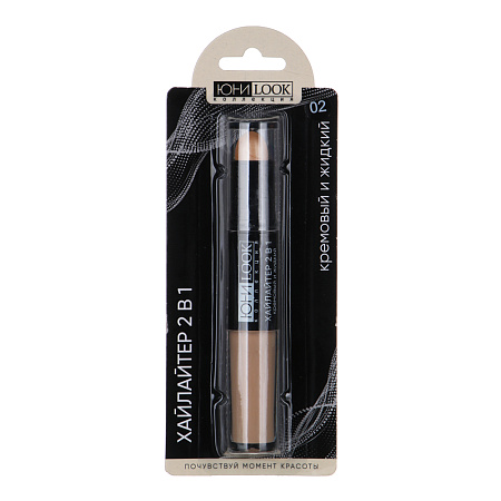 ЮНИLOOK Хайлайтер 2 в 1 кремовый 4,4 гр и жидкий 2,8 мл, 2-3 тона, ТС-21