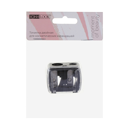 Точилка для косметических карандашей двойная тм ЮНИLOOK, PS, 3,7х3х2,3 см, черный ВЗ24-20