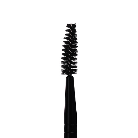 ЮНИLOOK Кисть для бровей двухсторонняя, дерево, металл, нейлон, 14,7см, черная