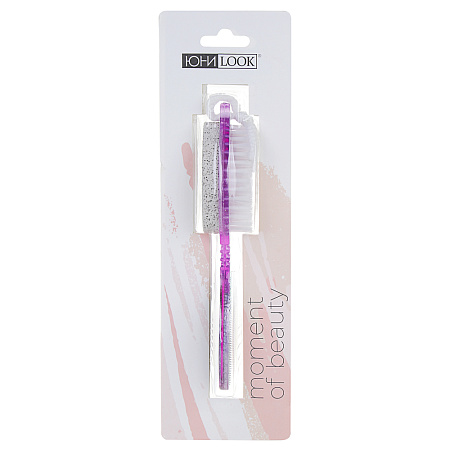 ЮНИLOOK Терка для ног 4-х сторонняя с пемзой и щеткой, с металл. и наждачной поверх., 16,5см, 3 цв