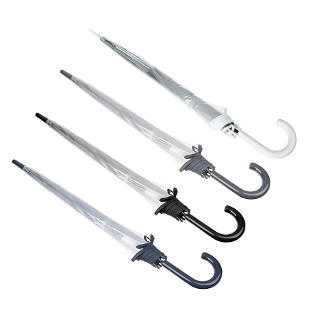 Зонт-трость женский, металл, пластик, ПВХ, 60 см, 8 спиц, 4 дизайна, RST116